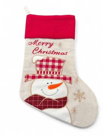 Chaussette de Nol  Bohomme de Neige