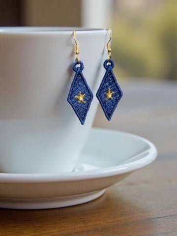 Boucles doreilles  bleu toile de Minuit